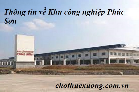 Thông tin về Khu công nghiệp Phúc Sơn - Tin mới nhất