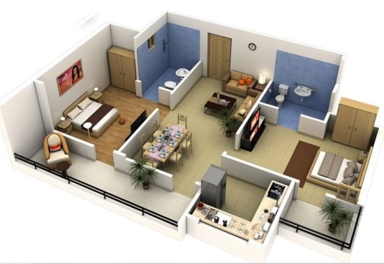 Bày bố trí phòng trong một ngôi nhà cấp 4