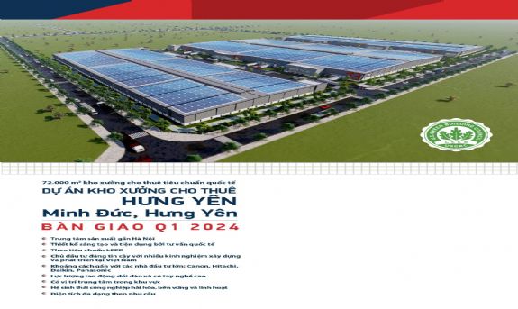 Cho thuê xưởng tiêu chuẩn cao trong KCN Minh Đức, Hưng Yên 1