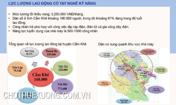 Cho thuê xưởng từ 8,0000m2 tại KCN Cẩm Khê Phú THọ 9