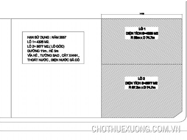 Transfer of 2 plots of land in Thach That industrial park, Quoc Oai