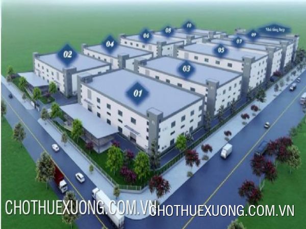 位於北寧省週峰工業區,面積2,962平方公尺起的廠房出租