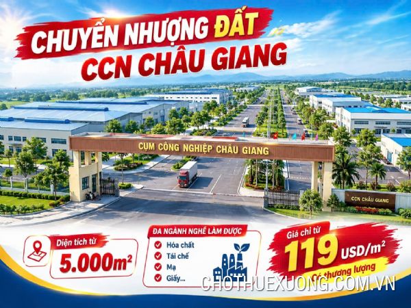 Chuyển nhượng đất tại CCN Châu Giang chia nhỏ từ 3.000 – 4.000 m² trở lên